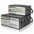 thumbnail image 6 of Clothes Storage, Foldable Thick Fabric Blanket Storage Bags, Containers for Organizing Bedroom, Closet, Clothing, Comforter,Closet Organization with Handle, 22.8x11.8x12.2", 6 of 7