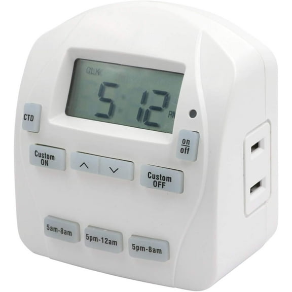 Prime TNIDP12 EZ-Set 1-Outlet 24-Hour Digital Indoor Timer
