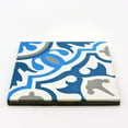thumbnail image 5 of Moroccan Craft Masters Moroccan Handmade Cement Tile Toubkal Blue/  Navy Blue 8 Inches x 8 Inches, Floor/ Wall (Set Of 12) Sample - 1 Tile, 5 of 5