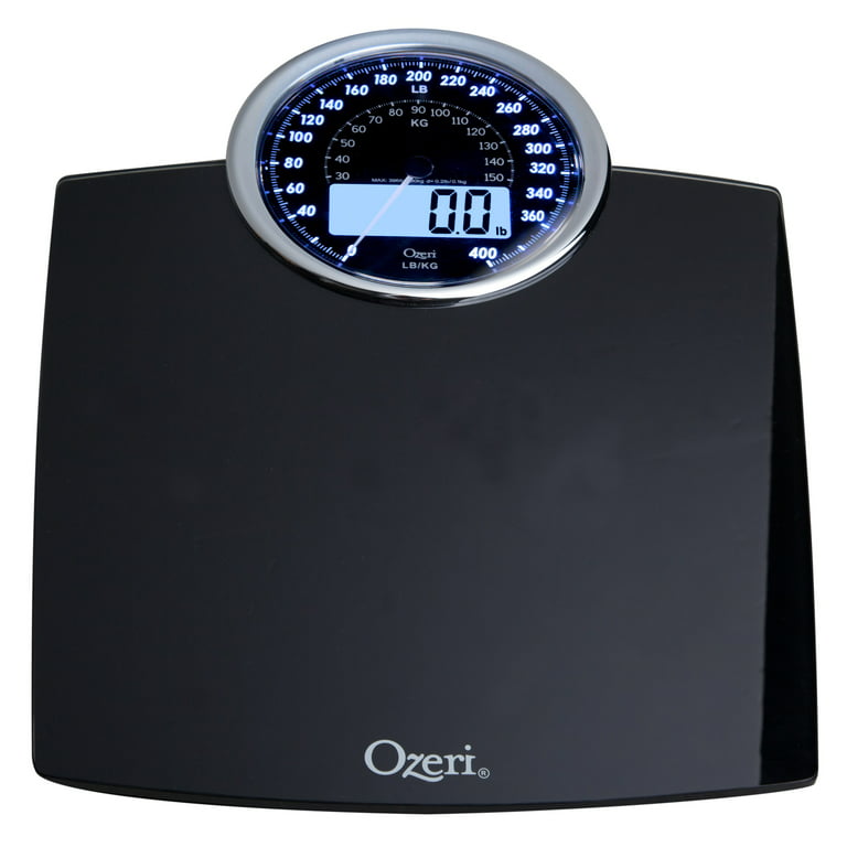  Ozeri Rev Digital Bathroom Scale with Electro-Mechanical Weight  Dial and 50 gram Sensor Technology (0.1 lbs / 0.05 kg), White : Health &  Personal Care