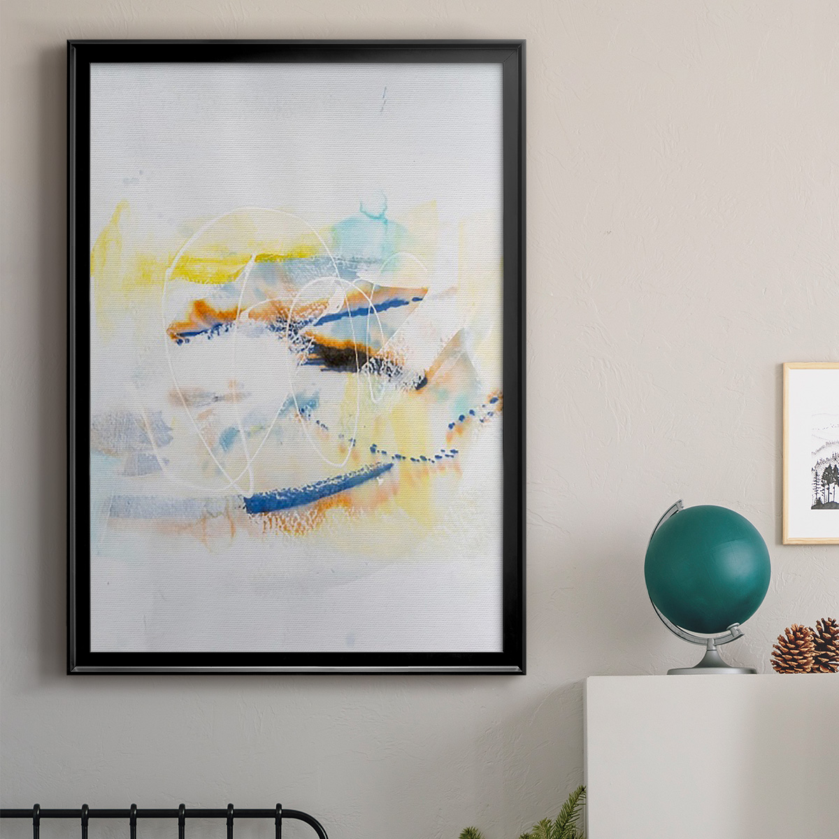 Spacial I Premium Framed Print, in Gold, Black, or Silver - Ready to Hang