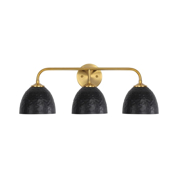 Golden Lighting Shepard 3-light Vanity in Modern Brass and Matte Black shade
