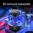 thumbnail image 2 of Portable Bluetooth-compatible Speaker  12-Hour Battery  Transparent Design  LED Lights  6D Stereo  Intelligent Noise Reduction  Black, 2 of 12