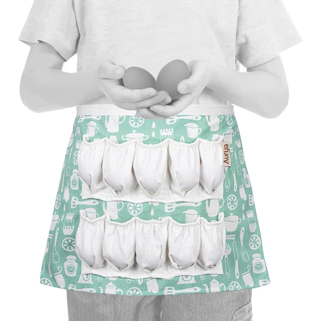 myclong Kids Egg Apron, Chicken Eggs Collecting Gathering Holder Apron