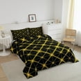thumbnail image 3 of Erosebridal Neon Geometric Bedding Queen Comforter Set, Yellow Abstract Down Comforter, Futuristic Honeycomb Decor, Reversible, 3 of 8