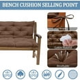 thumbnail image 4 of Swing Replacement Cushions, Swing Cushions 3 Seater Replacement, 2-3 Seater Bench Cushions for Porch Swing Cushions Outdoor, Waterproof Garden Recliner Seat Cushions（Brown 40*40in）, 4 of 6