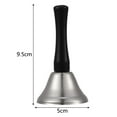 thumbnail image 3 of 48x Hand Bells Silver Steel Service Handbells Black Wooden Handle Diatonic Metal Bells Musical Percussion ( White), 3 of 7