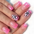 thumbnail image 7 of KUFptva 24Pcs Press on Nails Almond Glues on Nails French Fake Nails Designs False Nails Artificial Nails Gifts for Women Girls, 7 of 7