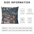thumbnail image 5 of Orinice Snowman Snowy Town Lights Graphic Decorative Cushion Throw Pillow Cover Winter Pillow Case 1PC 18x18in, 5 of 5