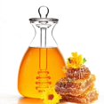 thumbnail image 1 of Glass Honey Jar 500ml With Dipper And Lid Beehive Shape For Easy Dispensing Honey Clear, 1 of 4