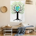 thumbnail image 2 of Tree of Life Tapestry, Eco Friendly Earth Tree Saving the Planet Life Climate Symbolic Home Art, Wall Hanging for Bedroom Living Room Dorm Decor, 60W X 80L Inches, Green Black Blue, by Ambesonne, 2 of 5