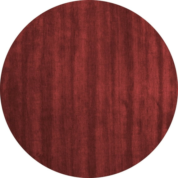 Ahgly Company Indoor Round Abstract Red Contemporary Area Rugs, 8' Round