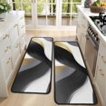 thumbnail image 4 of Kitchen Rugs Sets Of 2,Black White Gray Gold Marble Pattern Anti Fatigue Kitchen Mat Rugs Non Slip Washable,Decorative Kitchen Floor Mats for Kitchen,Sink,Laundry,17"x47"+17"x47", 4 of 5
