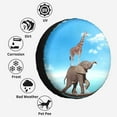 thumbnail image 6 of Kll Elephant Giraffe Overcomes Fear By Walking On High Rope Tire Cover,Universal Wheel Tire Cover For Trailer, Rv, Suv, Truck,Camper And Many Vehicle,(16 Inch), 6 of 7