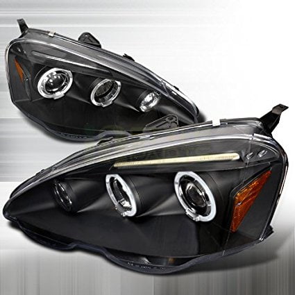 Spec-D Tuning 2LHP-RSX02JM-TM Acura Rsx Jdm Black Dual Halo Projector Head Lights