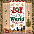 thumbnail image 5 of Decorative Design Christmas Banner Holy Night Joy to the World Holiday Decoration Outdoor Indoor Christmas Celebration Banner for Church Event Family Gathering Gift Decoration, 5 of 8