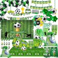 thumbnail image 2 of Cubiertos para fiesta de cumpleaños con temática de fútbol para niños, decoración, vaso, plato, servilleta, pancarta, mantel, conjunto de suministros para fiesta de globos, 2 of 4