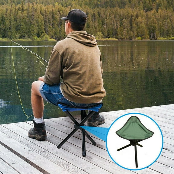 COSTYLE Folding Camping Stool Portable Collapsible Lightweight Tripod Seats for Fishing, Green