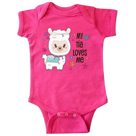 

Inktastic My Tía Loves Me- cute and happy llama Gift Baby Boy or Baby Girl Bodysuit