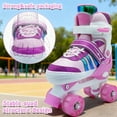 thumbnail image 5 of JZY Kids Quad Roller Skates for Boys & Girls – 4-Size Adjustable, 8 Light-Up Wheels, Beginner-Friendly, Fits Ages 3-12, Indoor & Outdoor Use, 5 of 7