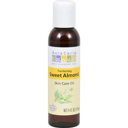 Aura Cacia Sweet Almond Skin Care Oil 4 oz (Best Almond Oil Brand For Skin)