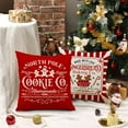 thumbnail image 3 of Christmas Pillow Covers 16x16 Inch Set of 4 Gingerbread Bakery Decorative Throw Red Stripe Pillows Covers Merry Christmas Winter Holiday Decor for Couch 155, 3 of 6