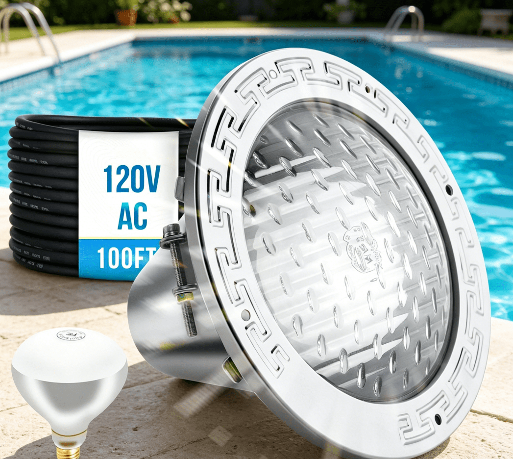 Hayward Astrolite 120V White Pool Light, Stainless Steel Rim, In