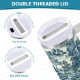 thumbnail image 3 of Yayeee 30oz Stainless Steel Tumbler with Straw and Handle Double-Wall Insulated Travel Water Bottle, Green Flourishing Garden, 3 of 8