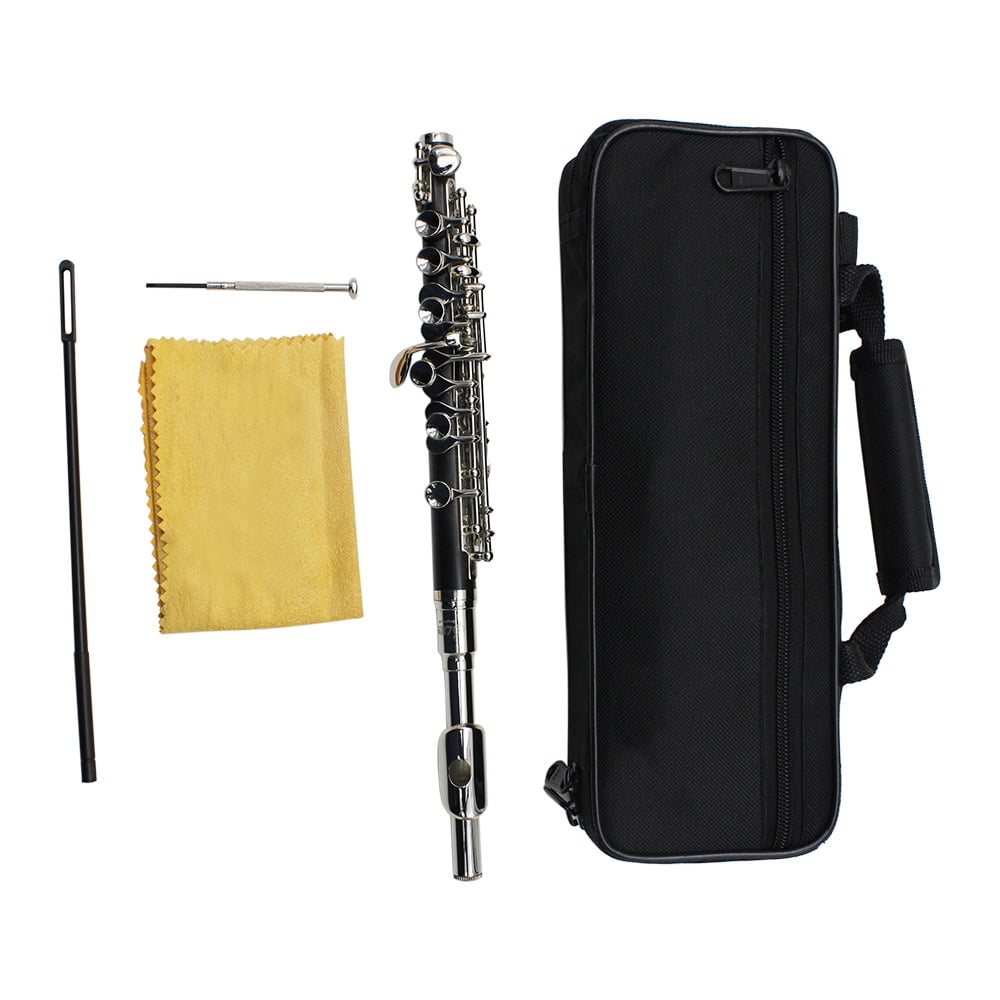 Piccolo,Cupronickel Silver Plated With Polish Cloth Ottavino Flute Cupronickel Plated C Key Stick Padded Box C Key Tone Piccolo Ottavino Flute Polish Cloth Stick Silver Plated C Key Of C