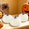 thumbnail image 5 of Ouuluon Halloween Artificial Pumpkins, Realistic Reusable Mini Fake Pumpkins, White 3x3in Compact Faux Pumpkins for Fall Thanksgiving Table Shelf, 5 of 7