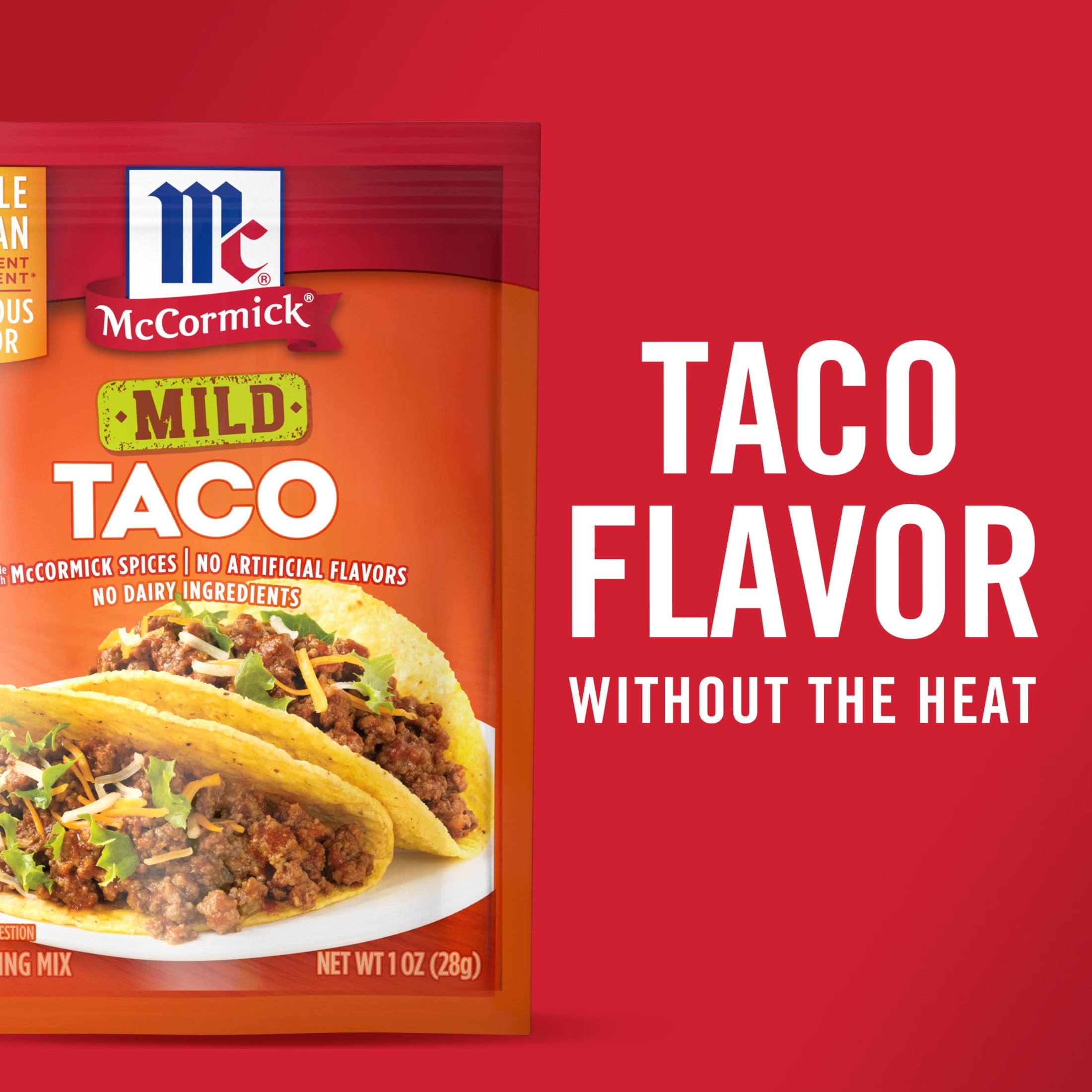 (24 pack) McCormick Mild Taco Seasoning Mix, 1.0 oz Packet
