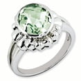 thumbnail image 1 of 925 Sterling Silver Oval Checker Cut Green Quartz Ring Gemstone, 1 of 5