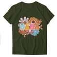 thumbnail image 3 of OKBOP Green Ladies Tops and Blouses Short Sleeve Floral Mother's Day Crew Neck T-Shirts Ladies Shirts Clearance, 3 of 3