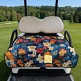thumbnail image 2 of Xixirimido Golf Cart Seat Covers, Universal Golf Cart Seat Towel Blanket Quilted with 4 Pockets Fits for EZGO, Yamaha, Club Car & More 2-Seat Carts, Plumeria Hibiscus Floral, 2 of 8