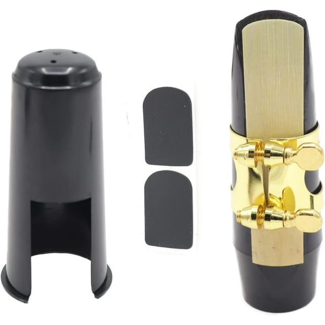 Alto Saxophone Mouthpiece, Alto Sax Mouthpiece Set Including Gold Metal Saxophone Ligature & 2pcs Mouthpiece Pads & One Reed, Alto Sax Saxophone Parts