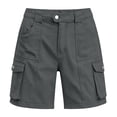 thumbnail image 5 of Mifsaly Womens Utility Cargo Shorts with Flap Pockets High Waisted Outdoor Hiking Shorts Lightweight Breathable Casual Summer Outfits 2026 Gray,L, 5 of 5