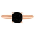 thumbnail image 2 of 2 ct Cushion Cut Natural Onyx Solitaire Engagement Ring for Women in 18K Rose Gold, 2 of 2