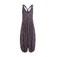 thumbnail image 2 of Teissuly Women Fashion Sexy Casual Vintage Print Backless V-Neck Sleeveless Playsuit Jumpsuit, 2 of 3