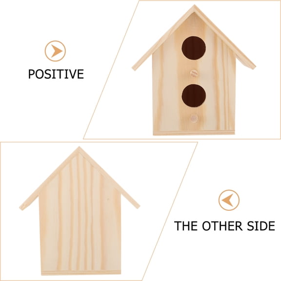 WRITWAA Wooden Bird Nest Beige Parrot Breeding Box Durable Pet Supplies 2Pcs