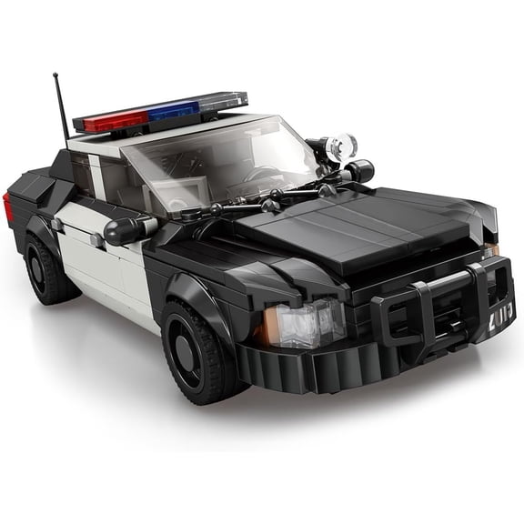 Police Car Building Blocks Set for Adults, MOC Creative City Vehicle Construction Kits, Perfect for Home Ornament, 404 Pieces, Static Version