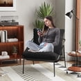 thumbnail image 7 of Techmilly Reading Chairs Set of 2,Sling Accent Chairs with Cushionsfor Living Room,Black Metal Armchair for Reading Room Office Apartment,Black Linen, 7 of 7