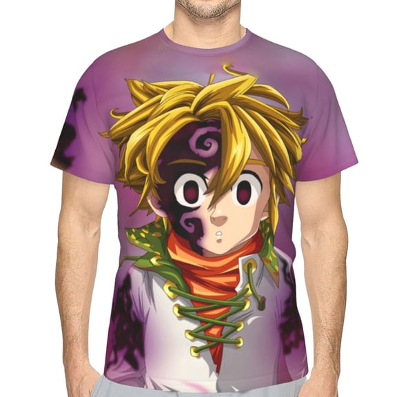 Nanatsu No Taizai The Seven Deadly Sins Unisex 3d Pattern Printed Short Sleeve T-Shirts Casual Graphics Tees Small