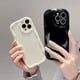 thumbnail image 2 of Wave Pattern Solid Color Cream For iPhone 15 14 13 12 11 Pro Max Mini Transparent Yellow Resistant Couple White Clear Phone Case, 2 of 5
