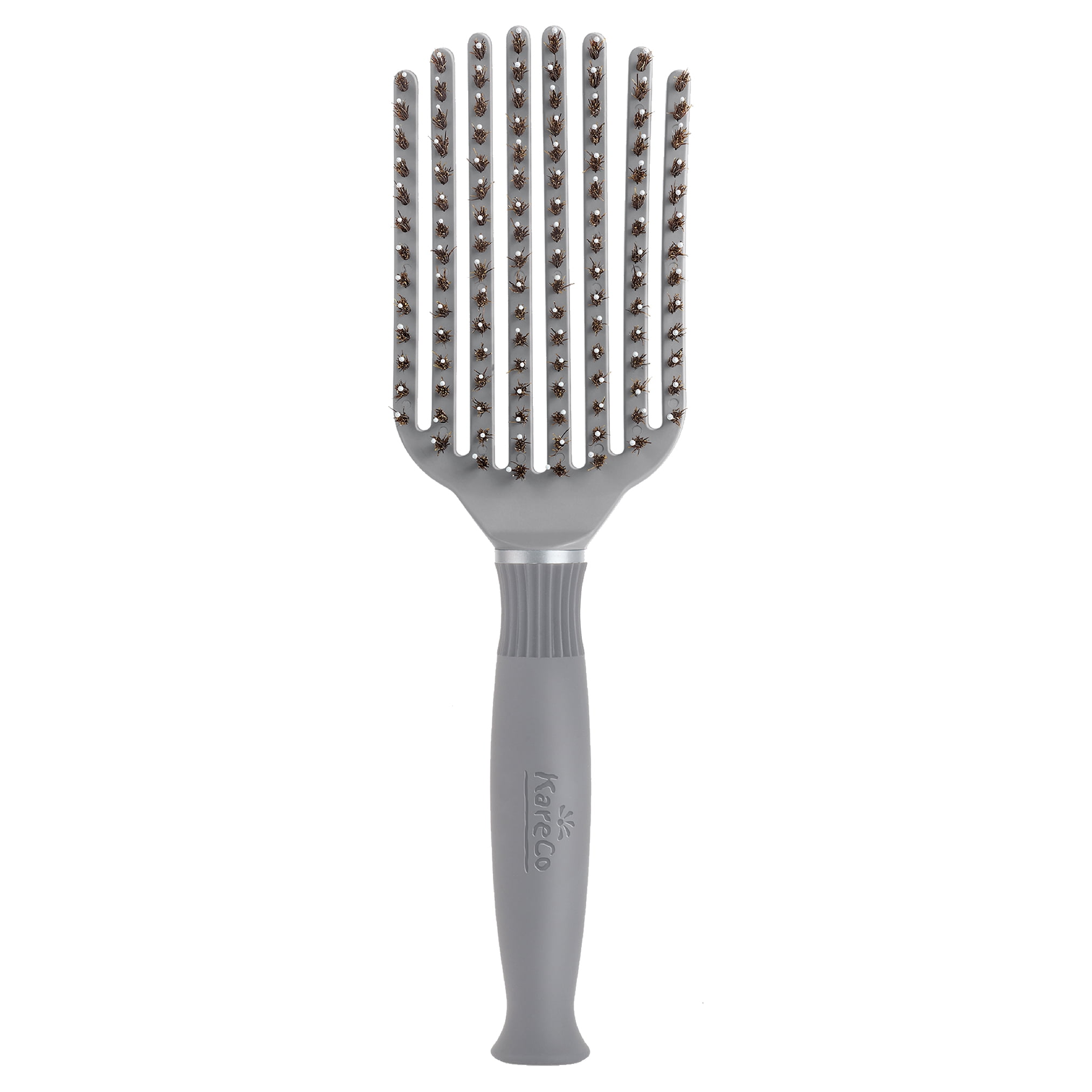 KareCo Tangle Buster Hair Brush Salon Professional Flexible Paddle, Mixed Bristles Brushes STYLE & CLEAN BRUSH PACK