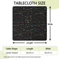 thumbnail image 2 of Math Equations Colorful Formulas Black Pattern Square Fitted Tablecloth with Elastic Edge,Square Table Cover,Washable Elastic Table Cover for Home Kitchen Party Decor 36"x36", 2 of 6