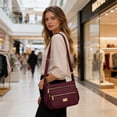thumbnail image 2 of Large Capacity Women's Crossbody Bag - Stylish Multi Pocket Shoulder Bag for Commuters, Lightweight Oxford Fabric, Adjustable Strap, Ideal for Travel, Shopping, and Daily Use Purple, 2 of 6