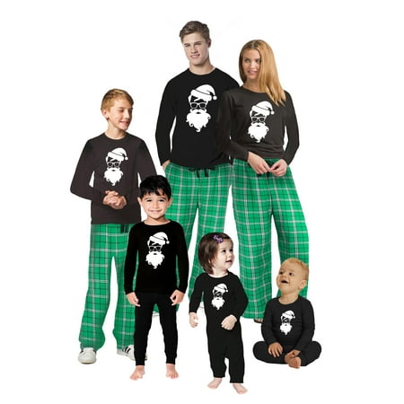 

Christmas Family Pajamas Set Green Red Santa Hipster Matching Sleepwear Men Women Kids Baby Family Sleepwear