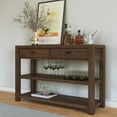 thumbnail image 2 of Grain Wood Furniture Montauk Console Table, Solid Wood with a Rustic Walnut Finish, 2 of 10