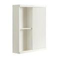 thumbnail image 5 of Kate and Laurel Furrow Modern Wooden Ribbed Sliding Door Tall Wall Cabinet, 22 x 7 x 28, White, Floating Bathroom Cabinet with Sliding Door for Use as Over-the-Toilet Storage or Kitchen Spice Rack, 5 of 10