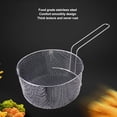 thumbnail image 4 of HUGFEGWE Frying Basket, Stainless Steel Long Handle Reusable Rust Resistant Fry Net, Deep Fry Basket Round Wire Frying Basket Reusable Rust Resistant Fry Net for Fish Chicken CA919-155246, 4 of 9
